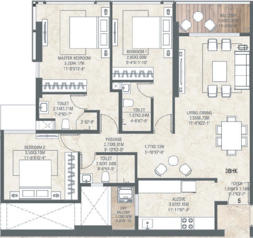 3 BHK Flat in Inspira One in Bandra West, Mumbai - Image 903789