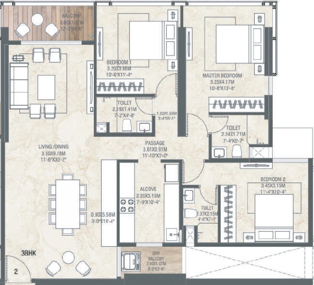 3 BHK Flat in Inspira One in Bandra West, Mumbai - Image 903790