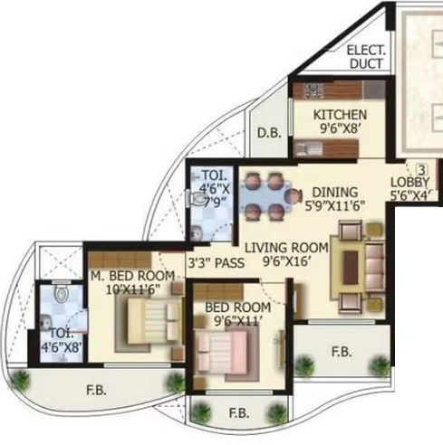 2 BHK Flat in N Rose Heaven Plaza in Dahisar East, Mumbai - Image 903011