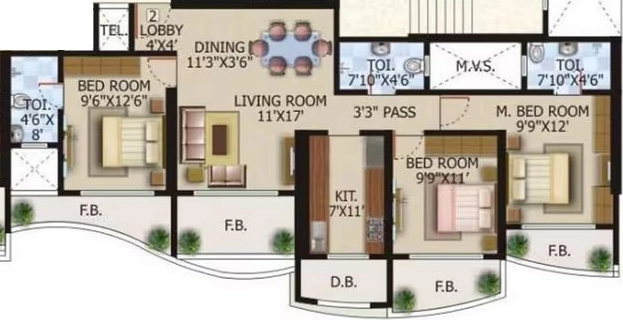 3 BHK Flat in N Rose Heaven Plaza in Dahisar East, Mumbai - Image 903012