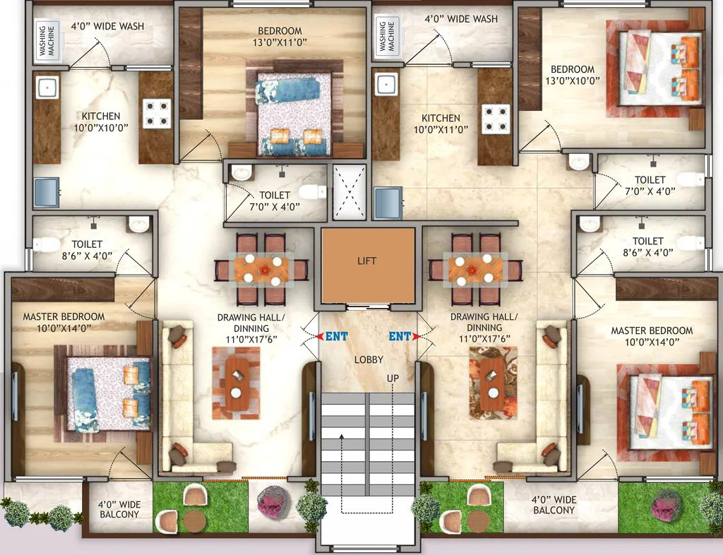 Floor Plan of Pinnacle Durvang Avenue in Narendra Nagar, Nagpur - Image 369155