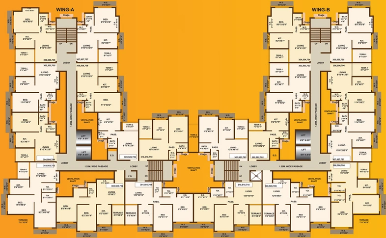 Floor Plan of Ratneshwar Happy Homes in Panvel, Navi Mumbai - Image 36628
