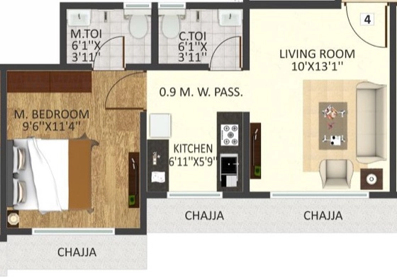 1 BHK Flat in MD Madhuban CHS in Dahisar East, Mumbai - Image 903021