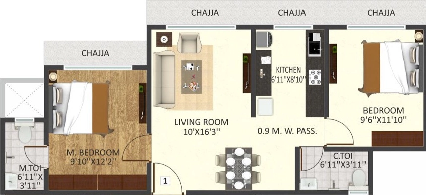 2 BHK Flat in MD Madhuban CHS in Dahisar East, Mumbai - Image 903023