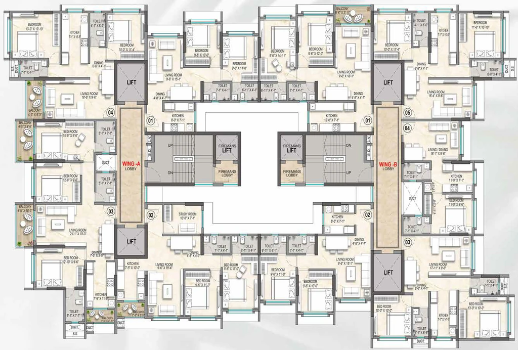Floor Plan of Empire Greens in Dahisar East, Mumbai - Image 369454