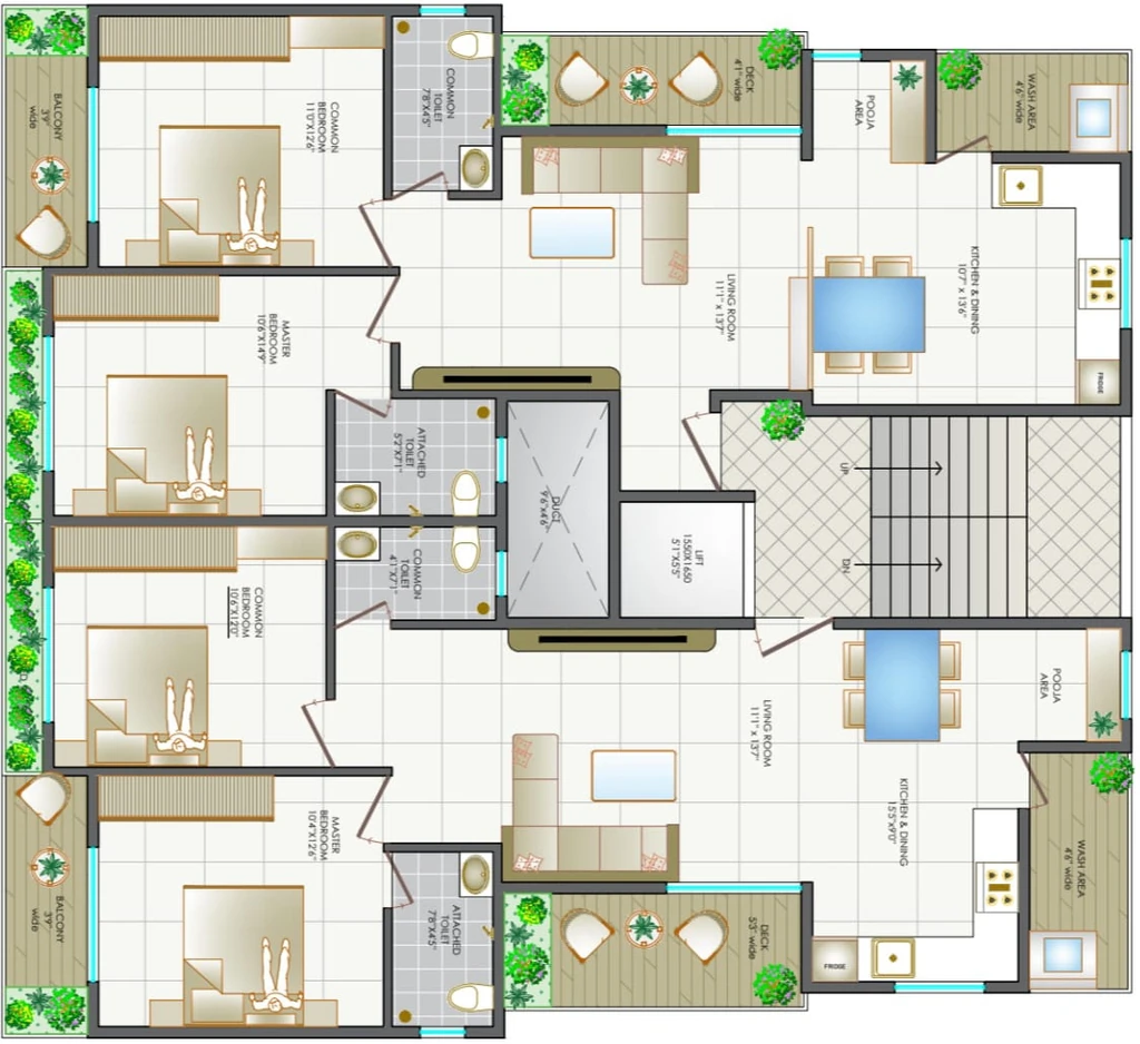 Floor Plan of Tithi Residency 2 in Narendra Nagar, Nagpur - Image 369666