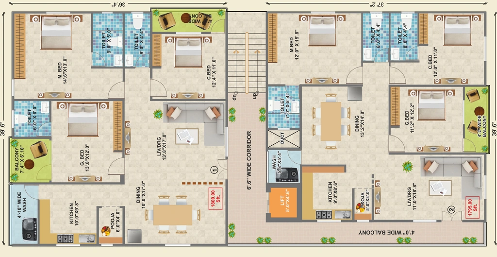 Floor Plan of GSN Rise in Sainikpuri, Hyderabad - Image 369594