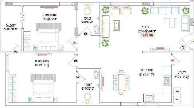 2 BHK Flat in Ideal Sriyam in Manikonda, Hyderabad - Image 903291