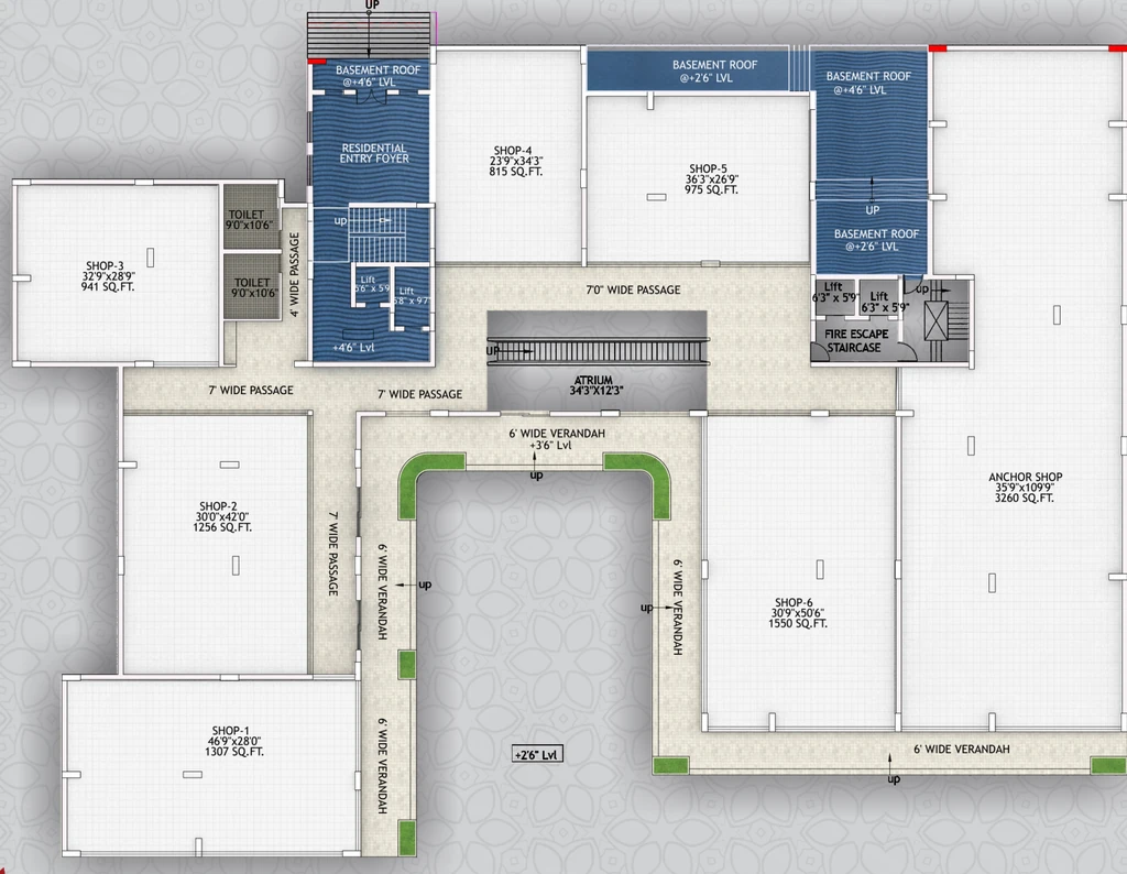 Floor Plan of Commercial Spica Tower in Argora, Ranchi - Image 369772