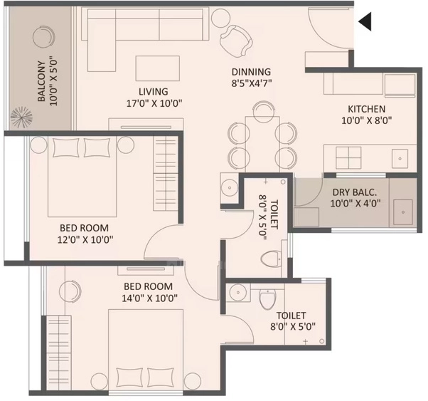 2 BHK Flat in Ravima Newton Home Mundhwa in Mundhwa, Pune - Image 903855