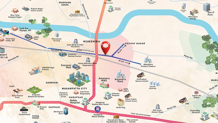 Location of Ravima Newton Home Mundhwa in Mundhwa, Pune - Image 370856