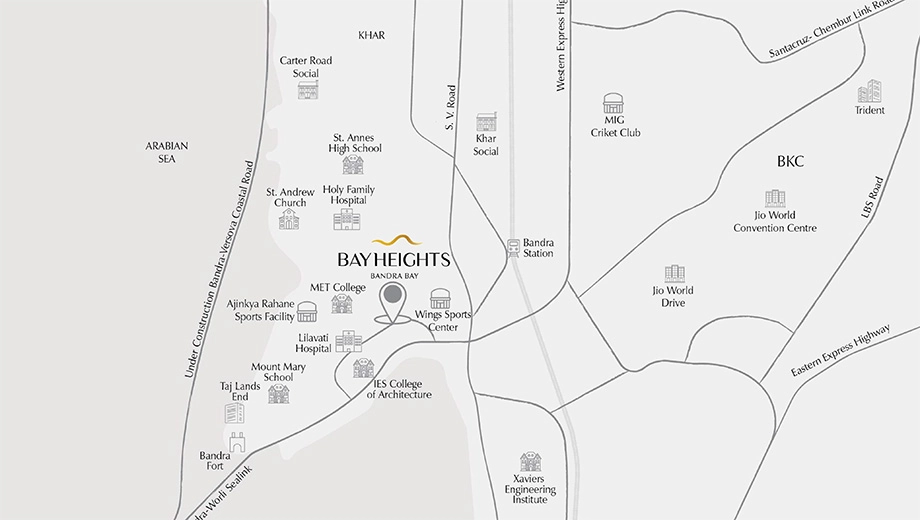 Location of Hiranandani Bay Heights in Bandra West, Mumbai - Image 370716