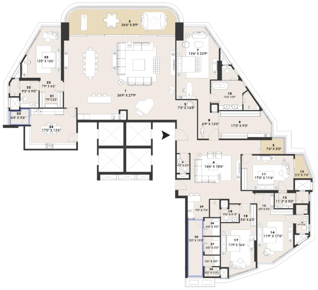 5 BHK Flat in Keyheights Rustomjee Cliff Tower in Bandra West, Mumbai - Image 903815