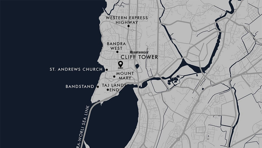 Location of Keyheights Rustomjee Cliff Tower in Bandra West, Mumbai - Image 370791