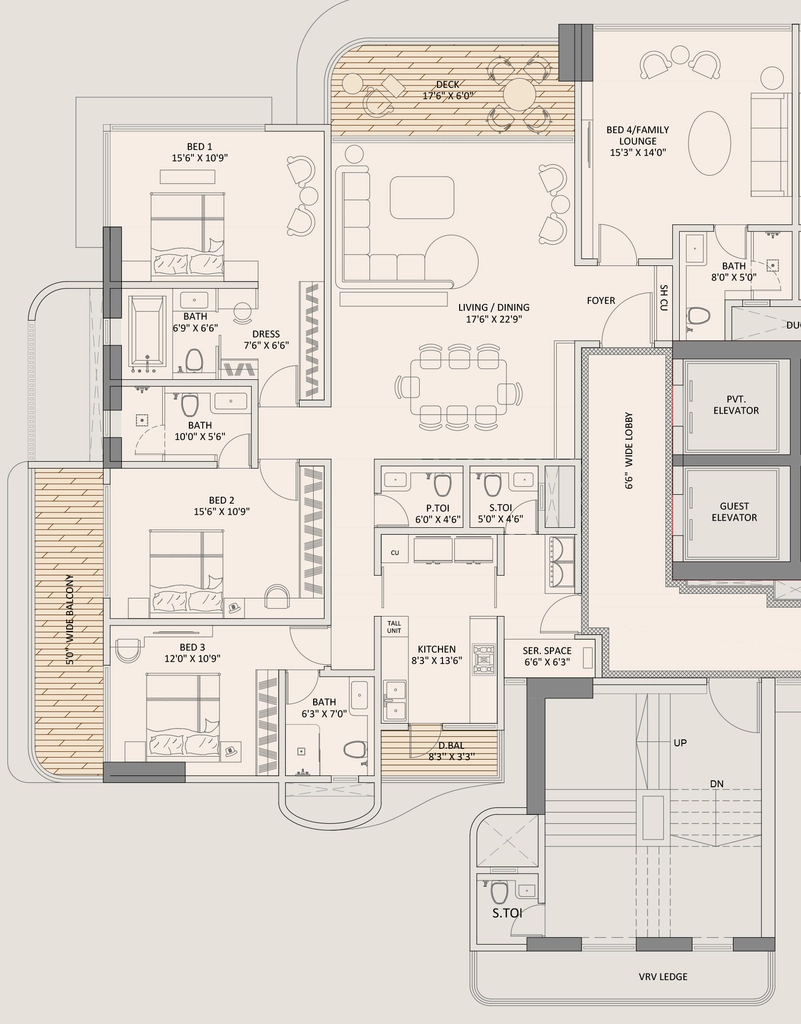 4 BHK Flat in Pantheion Palmera in Bandra West, Mumbai - Image 903841
