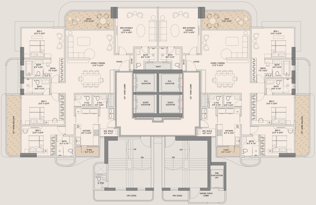 Floor Plan of Pantheion Palmera in Bandra West, Mumbai - Image 370838