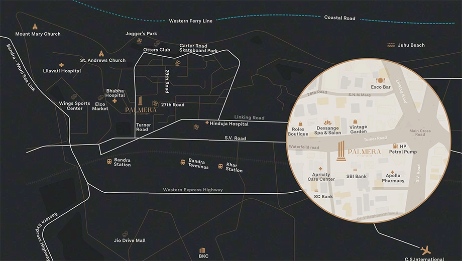 Location of Pantheion Palmera in Bandra West, Mumbai - Image 370837