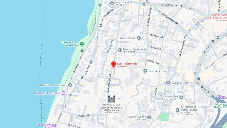 Location of K Raheja Kanti Apartments in Bandra West, Mumbai - Image 370767