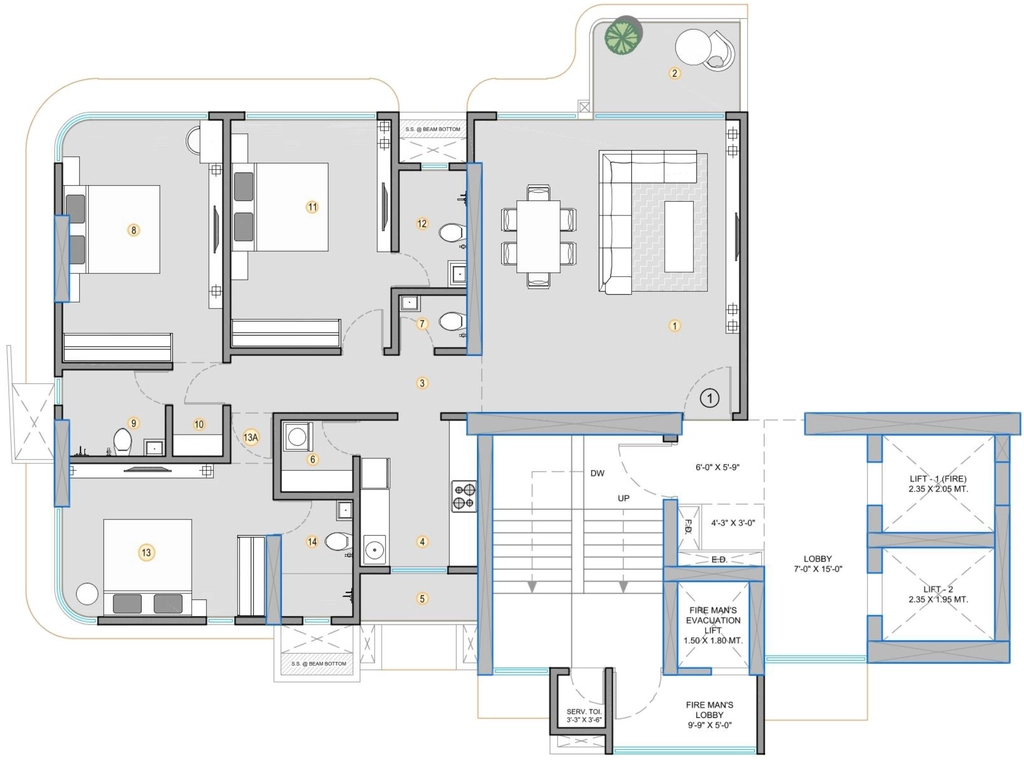 3 BHK Flat in S Raheja Evergreen in Bandra West, Mumbai - Image 903859