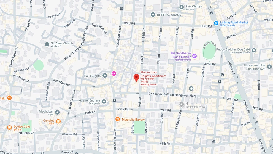 Location of Zears Shiv Asthan Heights in Bandra West, Mumbai - Image 370452