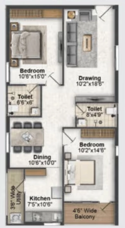2 BHK Flat in Greater Infra Lotus in Ameenpur, Hyderabad - Image 903527