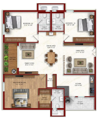 3 BHK Flat in Eeshanya Miliarium in Kollur, Hyderabad - Image 903547