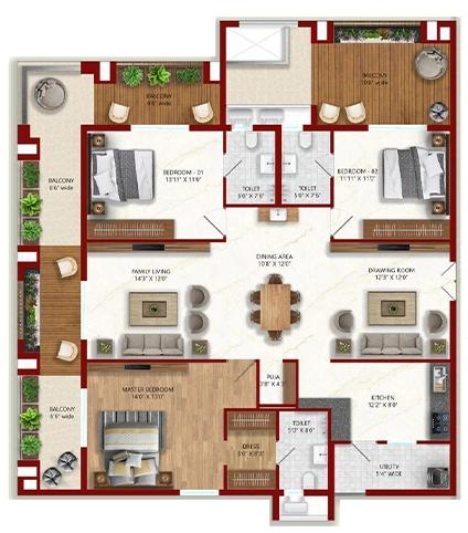 3 BHK Flat in Eeshanya Miliarium in Kollur, Hyderabad - Image 903551
