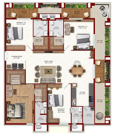 4 BHK Flat in Eeshanya Miliarium in Kollur, Hyderabad - Image 903553
