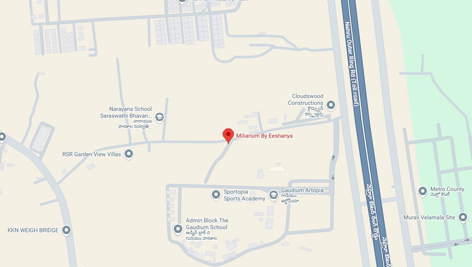 Location of Eeshanya Miliarium in Kollur, Hyderabad - Image 370309