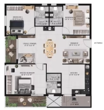 3 BHK Flat in Vian Vayu in Kollur, Hyderabad - Image 903570