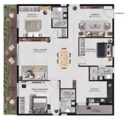 3 BHK Flat in Vian Vayu in Kollur, Hyderabad - Image 903572