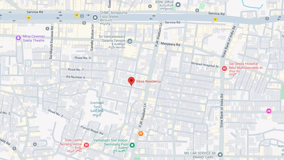Location of Golden Vikas Residency in Miyapur, Hyderabad - Image 370382