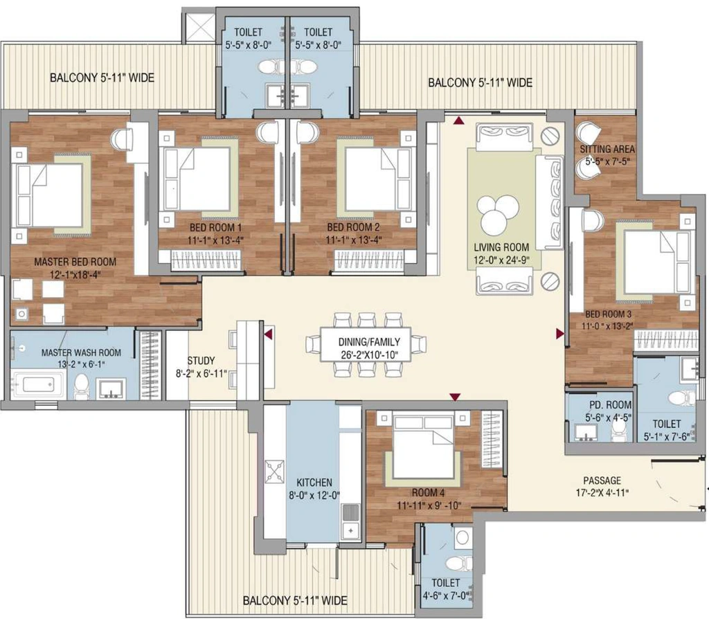 5 BHK Flat in Tulip Melrose in Sector 70, Gurgaon - Image 903946