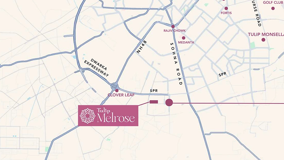Location of Tulip Melrose in Sector 70, Gurgaon - Image 371092
