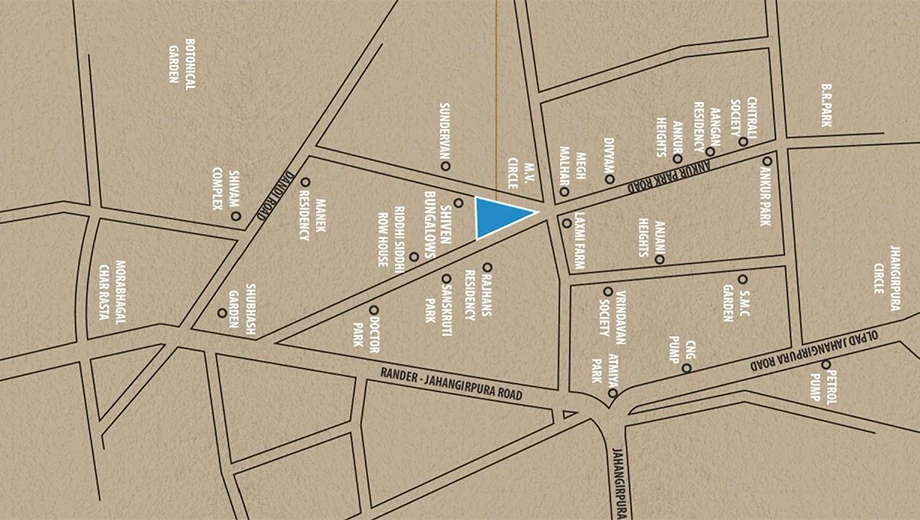 Location of Raj 5 Square Point in Jahangirabad, Surat - Image 370643