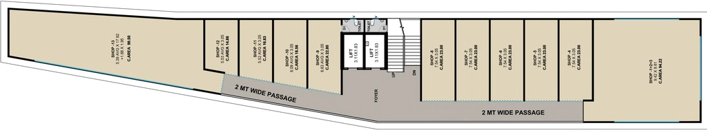 Floor Plan of A R Business Bay Center in Adajan, Surat - Image 370665