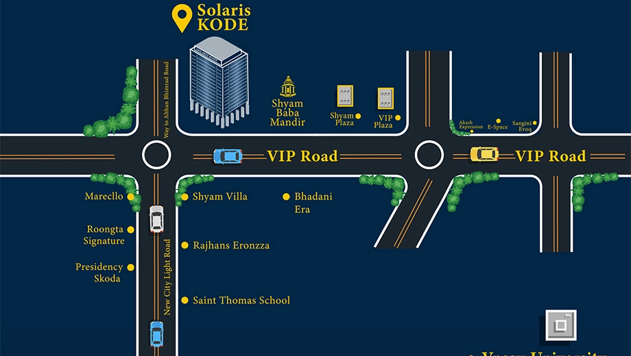Location of Aaryan Solaris Kode in Vesu, Surat - Image 370690