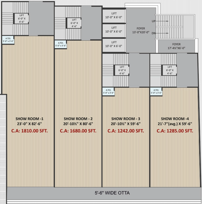 Floor Plan of Accron Trade Center in Majura Gate, Surat - Image 370704