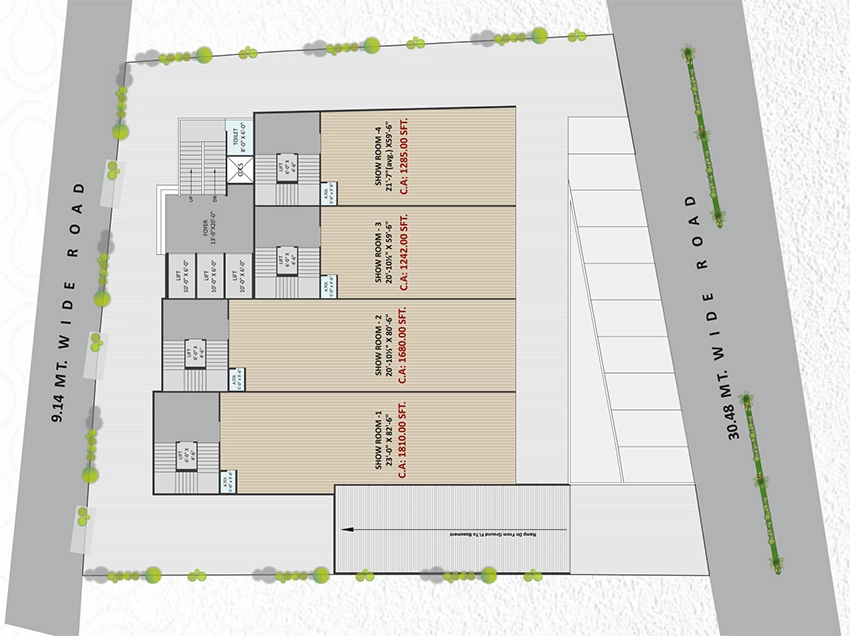 Master Plan of Accron Trade Center in Majura Gate, Surat - Image 370702