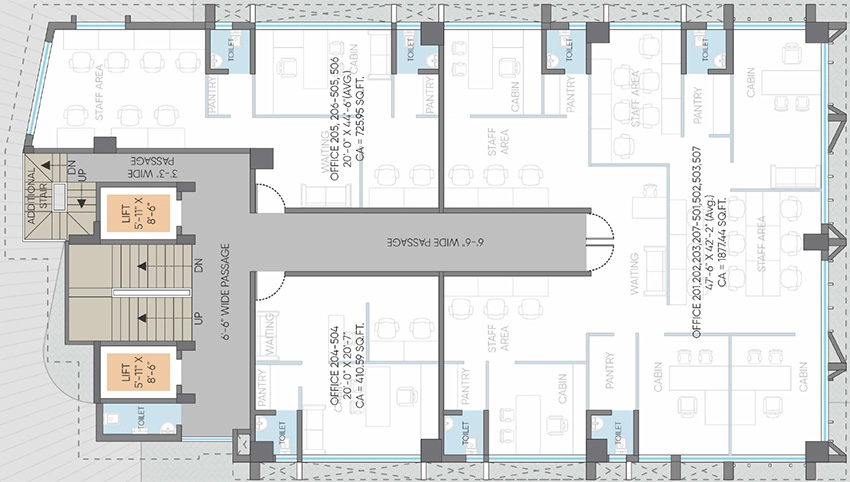 Floor Plan of Spacekreators Aerobiz Connect in Dumas Road, Surat - Image 370744