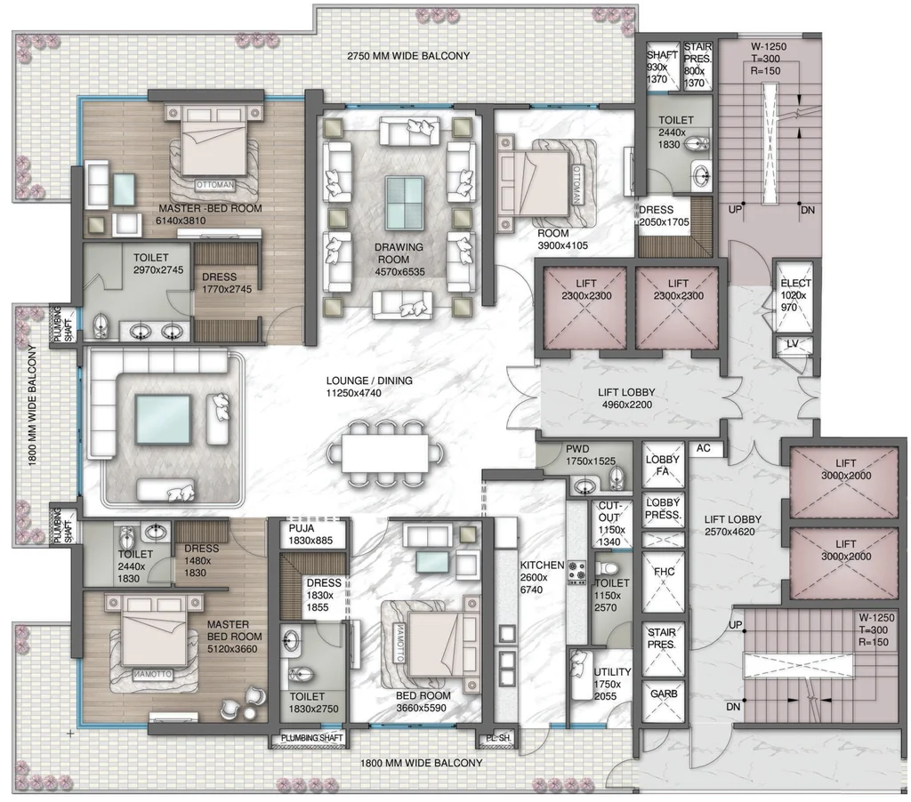 4 BHK Flat in Central Park Delphine in Sector 104, Gurgaon - Image 903885