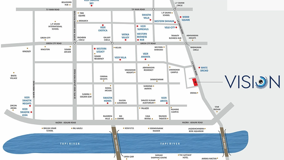 Location of Anand Vision in Adajan, Surat - Image 370779