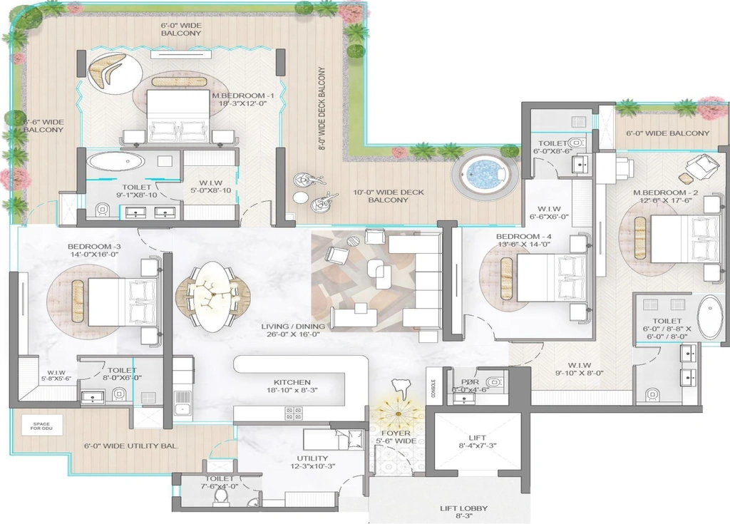 4 BHK Flat in M3M Elie Saab in Sector 111, Gurgaon - Image 903899