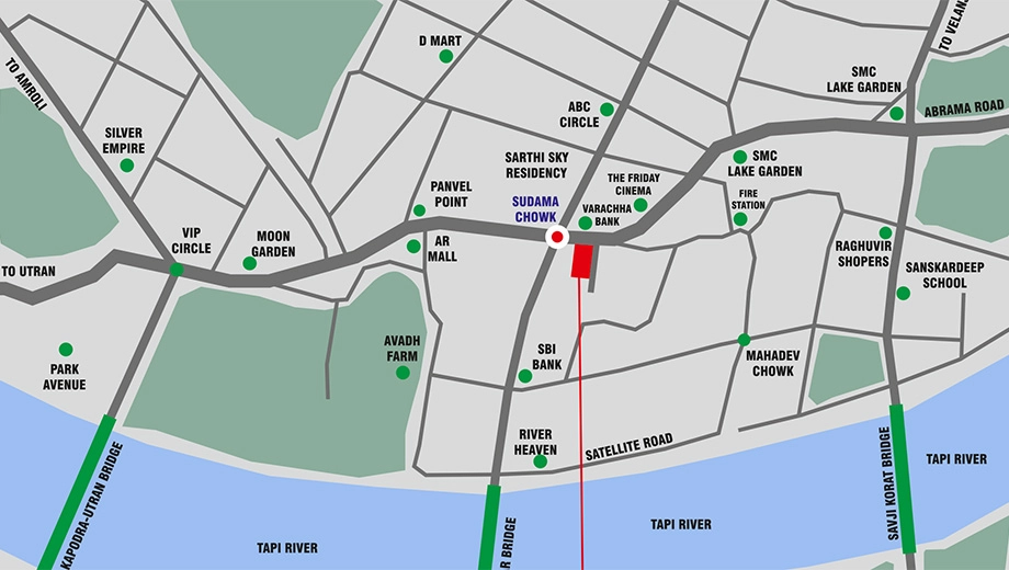 Location of Angel Oxygen House in Mota Varachha, Surat - Image 370821
