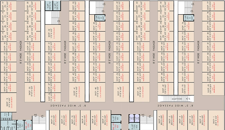 Floor Plan of Aatman Anjani Nandan Textile Market in Parvat Patiya, Surat - Image 370829