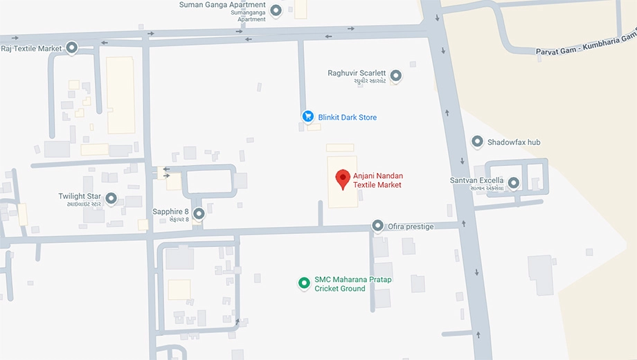Location of Aatman Anjani Nandan Textile Market in Parvat Patiya, Surat - Image 370826