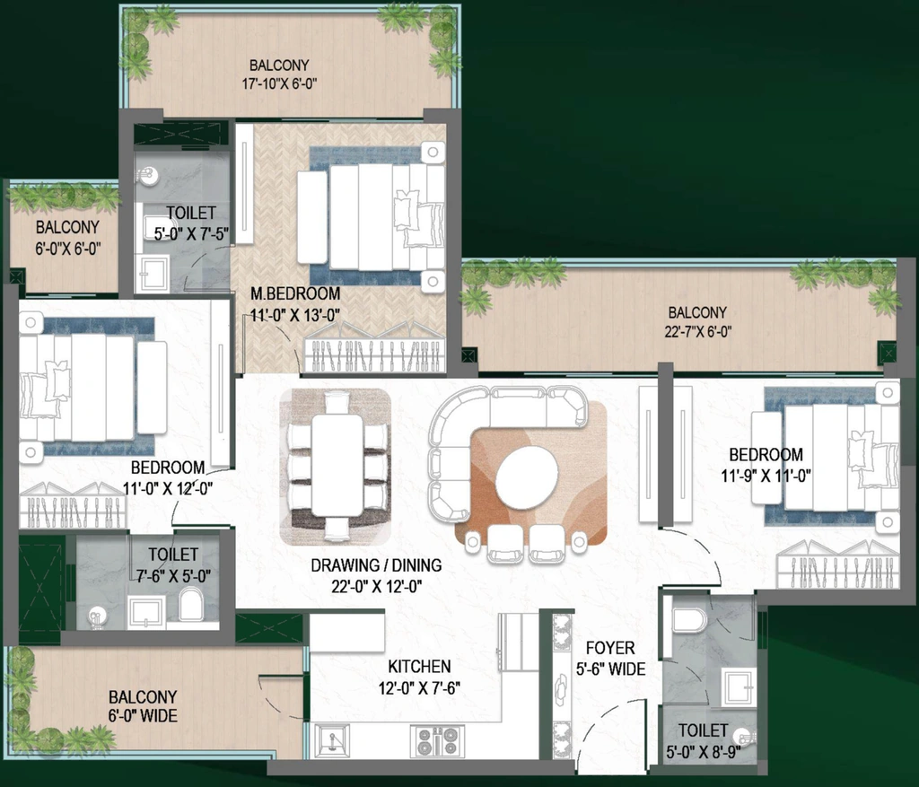 3 BHK Flat in M3M Forestia West in Manesar, Gurgaon - Image 903908