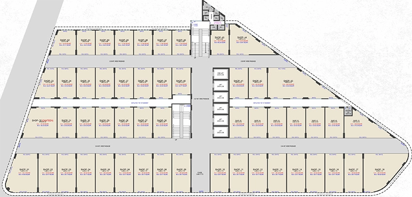 Floor Plan of Balaji Textile Market in Punagam, Surat - Image 370872
