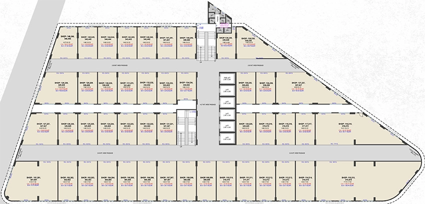 Floor Plan of Balaji Textile Market in Punagam, Surat - Image 370871