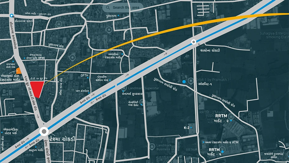 Location of Balaji Textile Market in Punagam, Surat - Image 370869